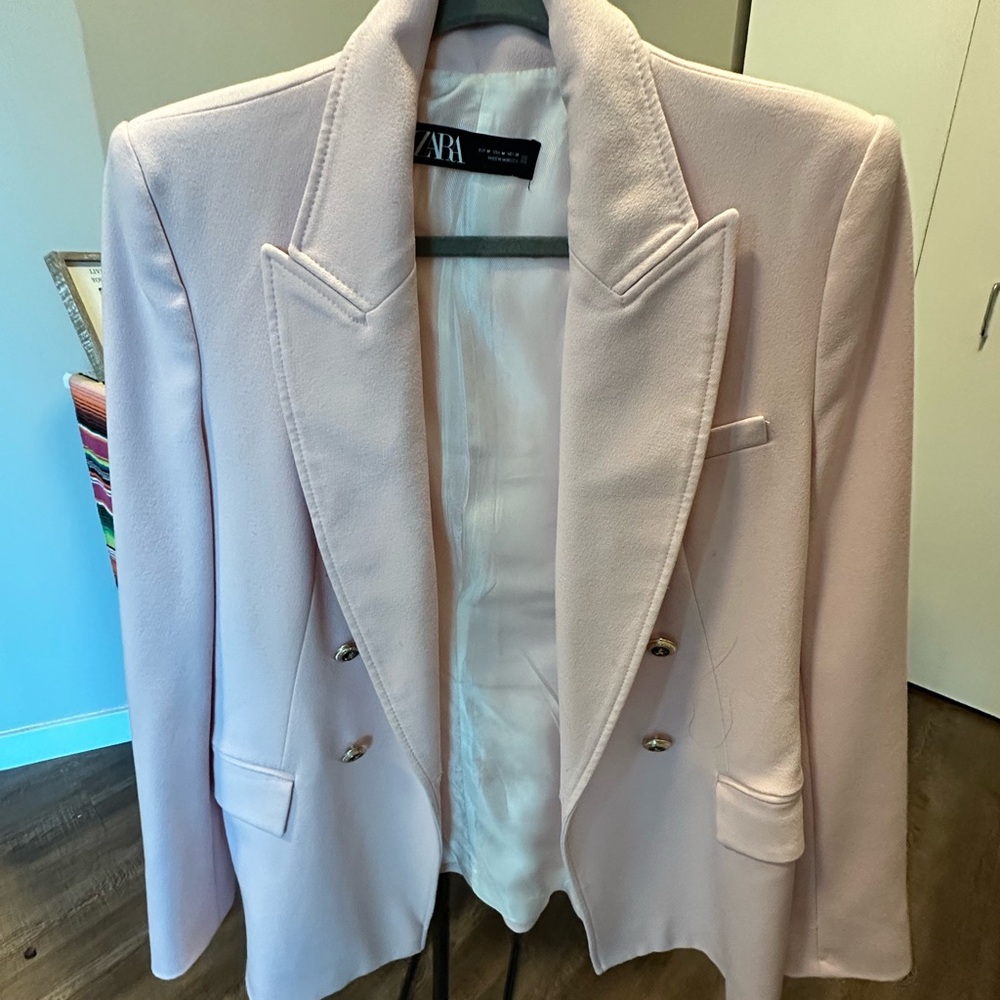Zara Pink Blazer Tailored Suit Jacket